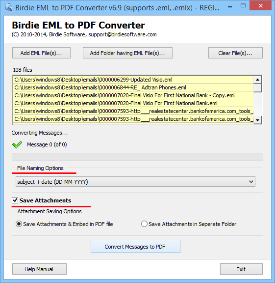 batch convert eml to pdf
